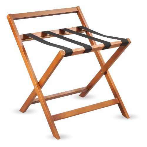 Porte-valise en bois noyer avec dossier
